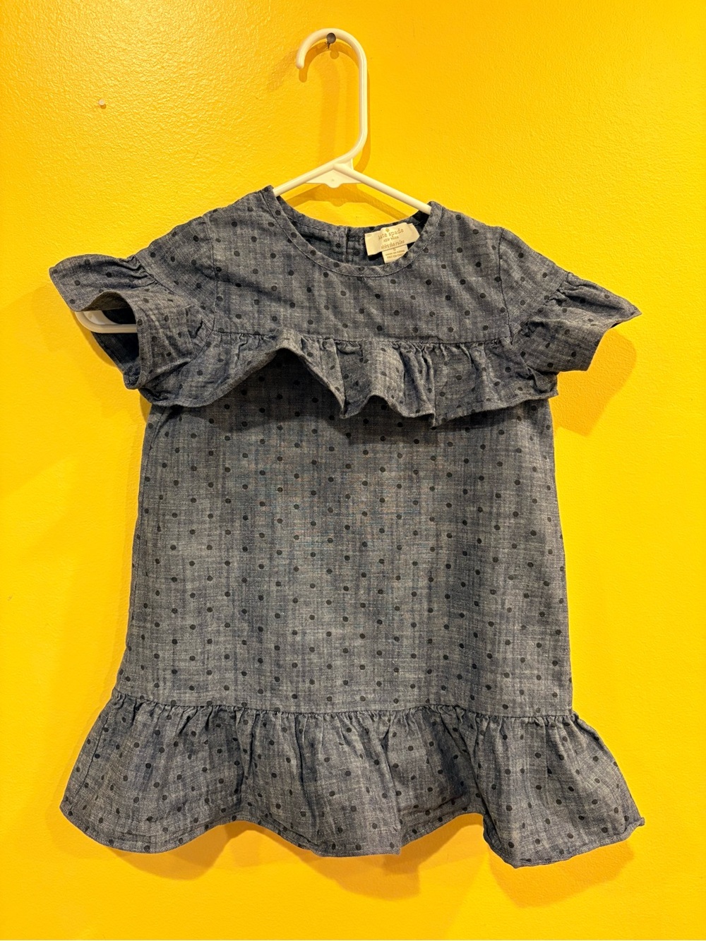 kate spade Blue Dot Chambray Ruffle Dress